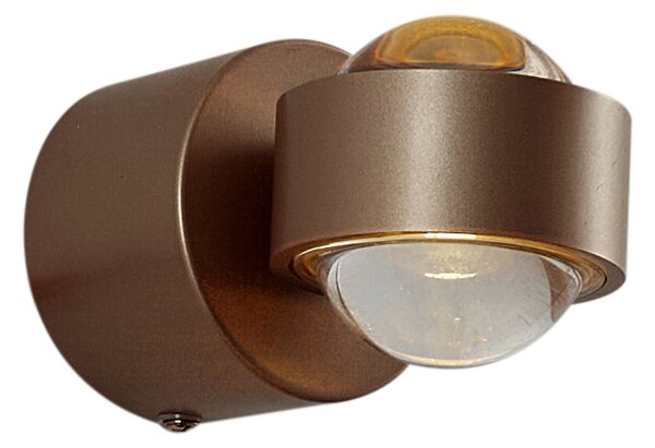 Dizajnerska stenska svetilka temno bronasta vklj. LED IP44 - Lens