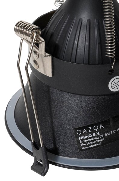 Komplet 6 modernih vgradnih reflektorjev črnih z zlatom GU10 70mm IP44 - Dept