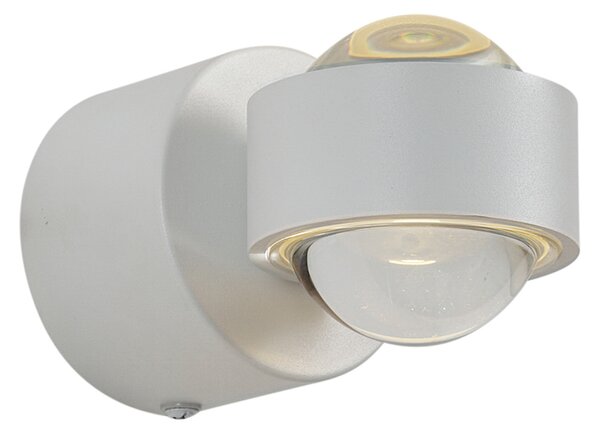 Dizajnerska stenska svetilka bela vklj. LED IP44 - Lens