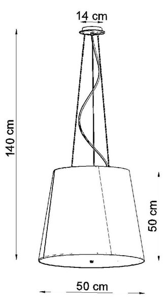 Črna viseča svetilka s steklenim senčnikom ø 50 cm Tresco - Nice Lamps