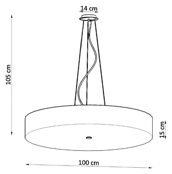 Črna viseča svetilka s tekstilnim senčnikom ø 100 cm Herra – Nice Lamps