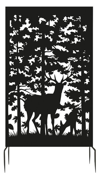 Črn kovinski balkonski zastor 100x186 cm Deer – Esschert Design