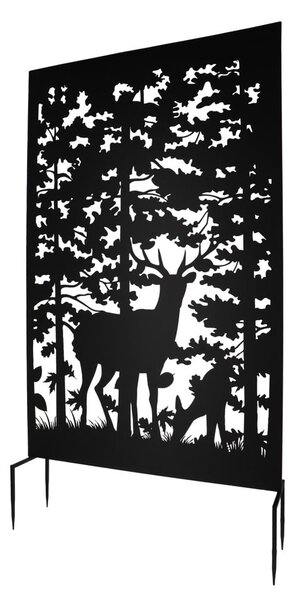 Črn kovinski balkonski zastor 100x186 cm Deer – Esschert Design