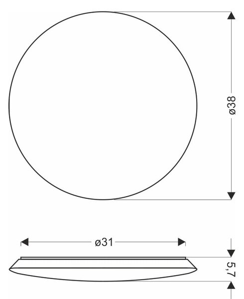 Bela LED stropna svetilka ø 38 cm Mega – Candellux Lighting