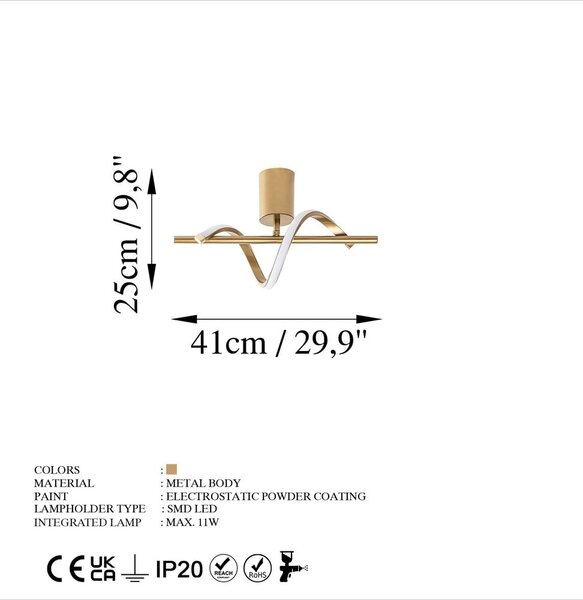 LED stropna svetilka v zlati barvi ø 7 cm Likma – Opviq lights