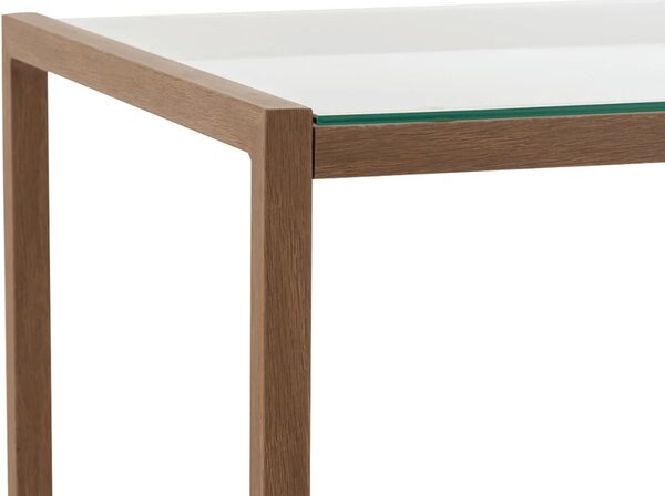Konferenčna miza NATURELE s stekleno ploščo 90x50 cm, temno rjava