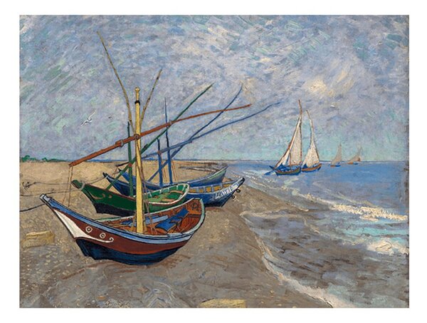 Reprodukcija slike slike Vincent van Gogh - Fishing Boats on the Beach at Les Saintes-Maries-de la Mer, 40 x 30 cm