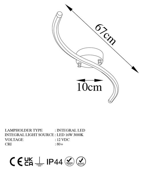 Črna LED stropna svetilka 10x67 cm Yilan – Opviq lights