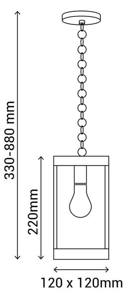 Viseča zunanja svetilka (višina 88 cm) – SULION