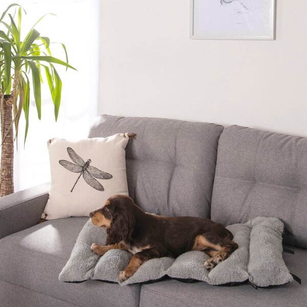 Črna podloga za pse iz sherpa flisa 50x80 cm – Love Story