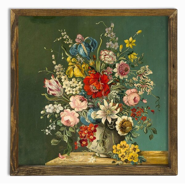 Stenska slika Vintage Flowers, 50 x 50 cm