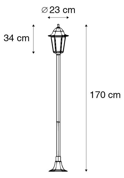 Pametna stoječa zunanja svetilka črna 170 cm vključno z WiFi ST64 - New Orleans