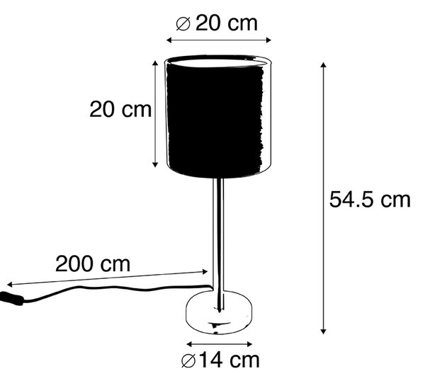 Namizna svetilka medenina z rumenim odtenkom 20 cm - Simplo