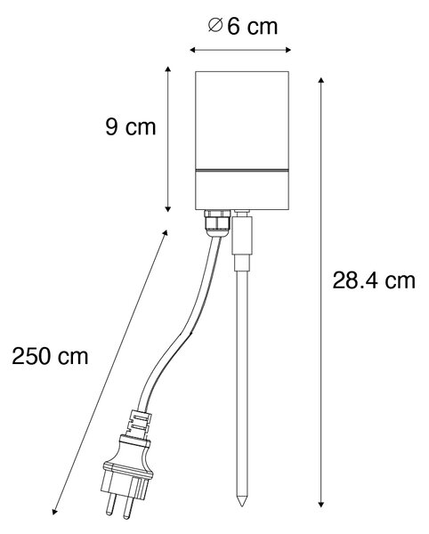 Spike spot temno zelena nastavljiva IP44 - Solo