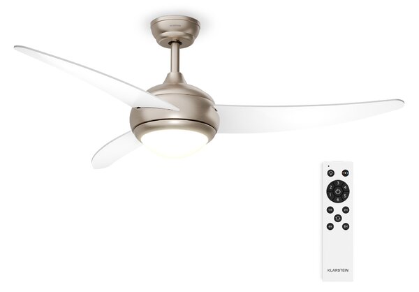Klarstein El Paso stropni ventilator z lučjo | 132 cm | 35 W | Tiho delovanje | Les
