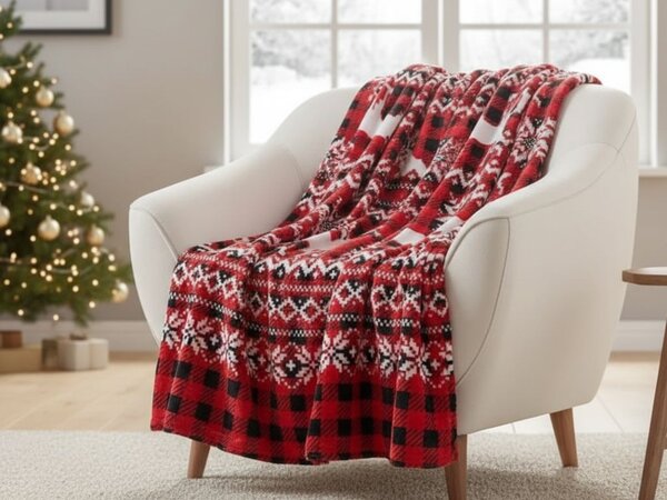 Božična mikropliš odeja NORDIC DEERS, rdeča Dimenzije: 160 x 200 cm