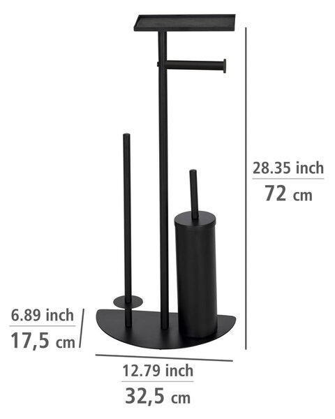 Črno jekleno stojalo za WC papir z WC ščetko Cosenza – Wenko