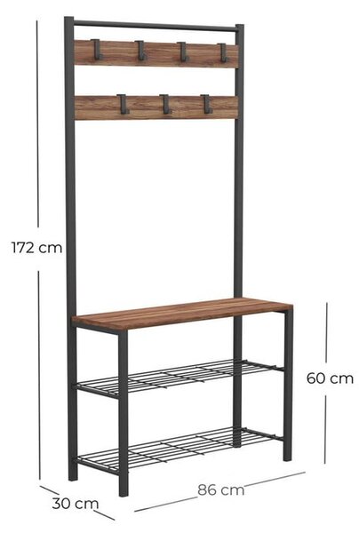 Črna garnitura za predsobo iz recikliranega lesa - Kalune Design