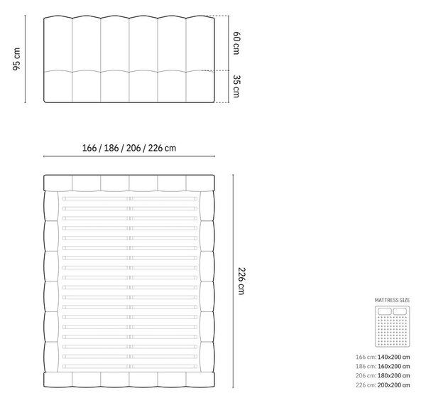 Svetlo siva oblazinjena zakonska postelja s prostorom za shranjevanje z letvenim dnom 160x200 cm Lupine – Micadoni Home