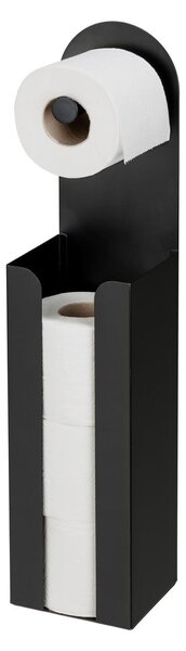Črno jekleno držalo za toaletni papir z namestitvijo brez vrtanja Agira – Wenko