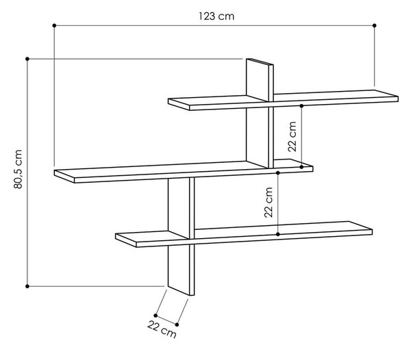 Večnivojska polica v hrastovem dekorju v naravni barvi 123 cm Leo – Kalune Design