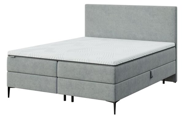 Siva boxspring postelja s prostorom za shranjevanje 160x200 cm Bufo – MESONICA