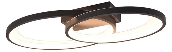 Črna/bela LED stropna svetilka 30x57 cm Malaga – Trio