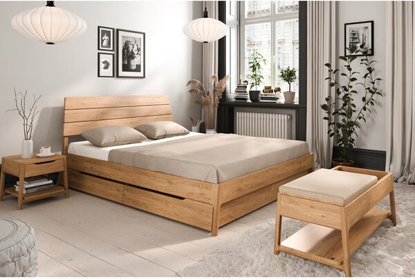 Zakonska postelja iz masivnega hrasta 160x200 cm Twig – The Beds