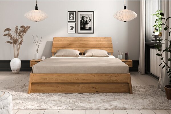 Zakonska postelja iz masivnega hrasta 160x200 cm Twig – The Beds