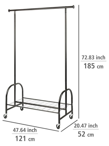Črno kovinsko stojalo za oblačila Wenko Profi