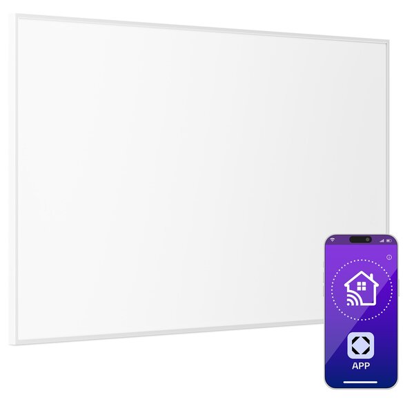 Klarstein Wonderwall 600 Smart, infra plošča, infrardeč grelnik, 60 x 100 cm, 600 W, tedenski časovnik, IP24, bela