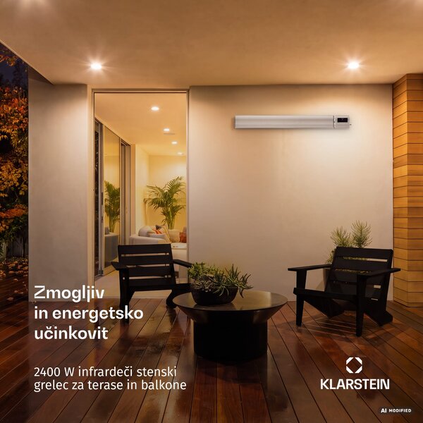 Blumfeldt Cosmic Beam Smart 24, infrardeči grelec, 2400 W, krmiljenje z aplikacijo, bela barva