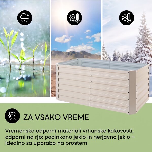 Blumfeldt Blum High Grow Straight, visoka greda, 120 x 60 x 60 cm, 432 l, jeklo