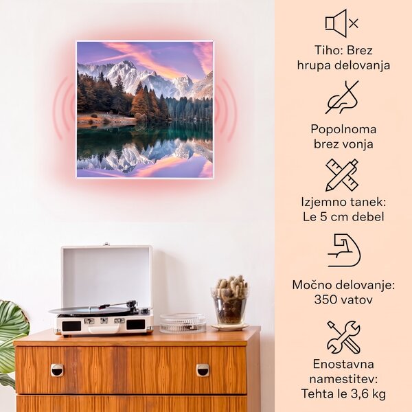 Klarstein Wonderwall Air Art Smart, infrardeč grelnik, morje, 60 x 60 cm, 350 W