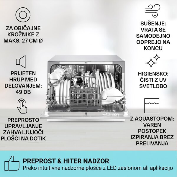 Klarstein Havasia UV 6, pomivalni stroj, UV-svetloba, prostostoječi, 1380W