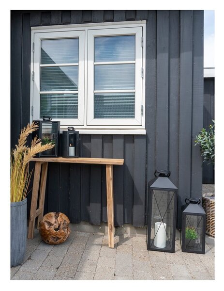 Stranska mizica iz masivnega tika v naravni barvi 30x90 cm Girona – House Nordic