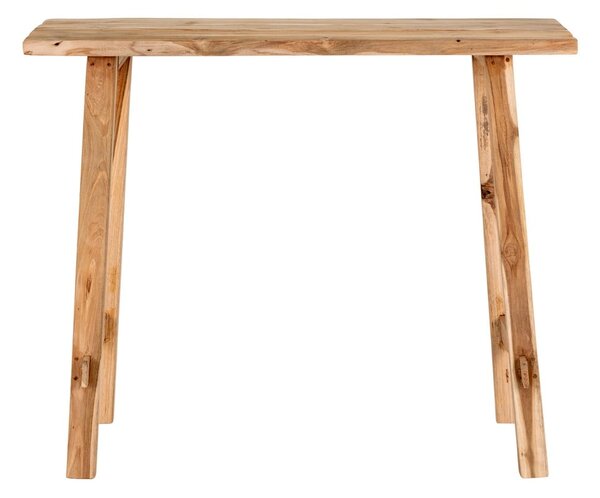 Stranska mizica iz masivnega tika v naravni barvi 30x90 cm Girona – House Nordic
