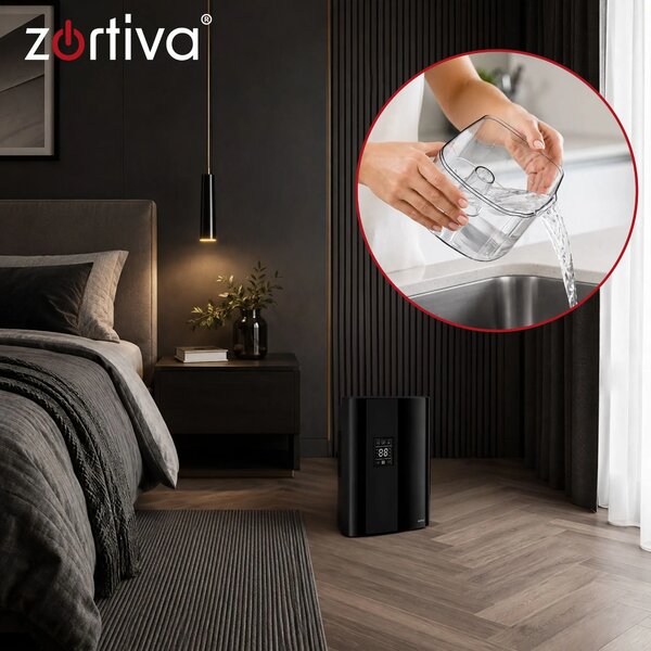 2v1 90W LCD razvlaževalec in čistilec zraka absorber vlage 2L črn