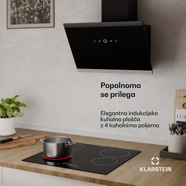 Klarstein Hito steklokeramična kuhalna plošča | 4 kuhališča | 6000 W | 9 stopenj moči | 60 cm