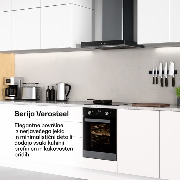 Klarstein Verosteel vgradna pečica | 45 cm | 49 l | Energijski razred A | 2000 W | Črna