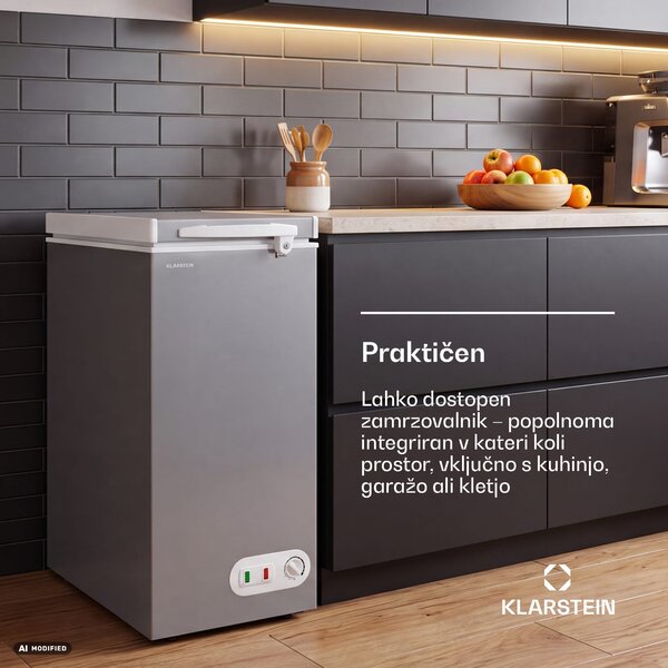 Klarstein Iceblokk zamrzovalna skrinja | 51 l | 85 cm | -18°C do -22°C | 4 zvezdice | Srebrna