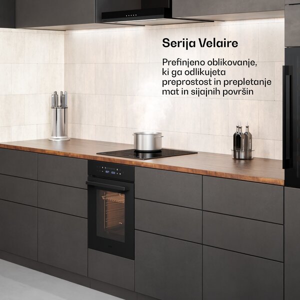 Klarstein Velaire vgradna pečica | 49 l | energijski razred A | 2350 W | črna | 45 cm