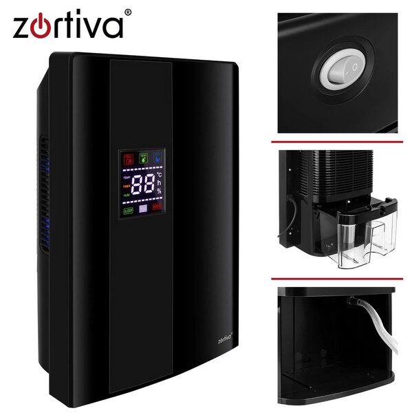 2v1 90W LCD razvlaževalec in čistilec zraka absorber vlage 2L črn