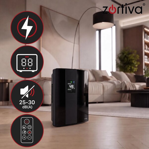 2v1 90W LCD razvlaževalec in čistilec zraka absorber vlage 2L črn