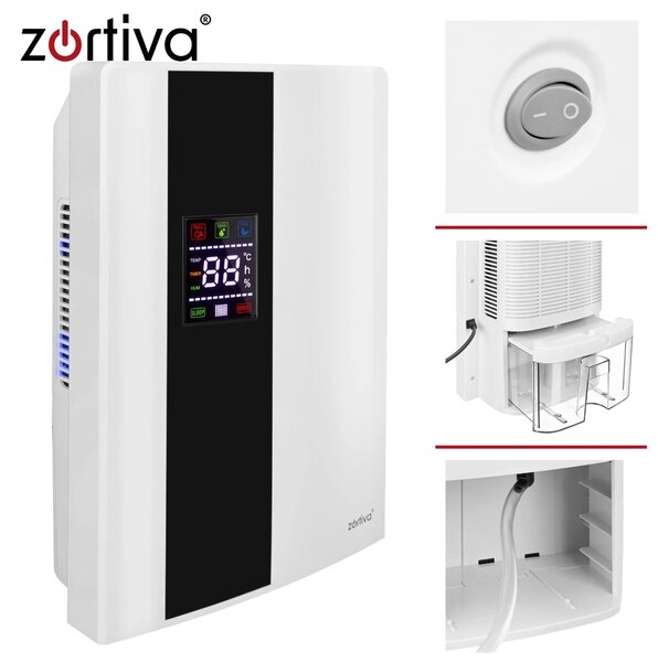 2v1 90W LCD razvlaževalec in čistilec zraka absorber vlage 2L bel