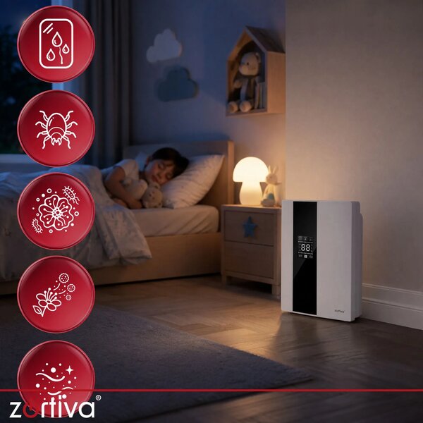 2v1 90W LCD razvlaževalec in čistilec zraka absorber vlage 2L bel