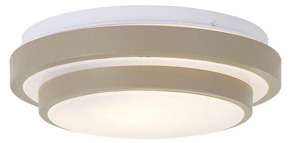 Sodobna stropna svetilka taupe z belo 25cm IP44 - Walden
