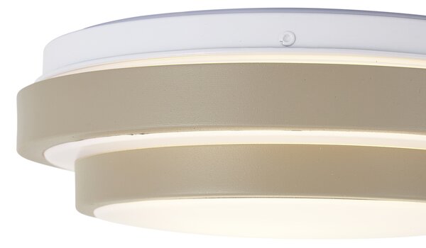 Sodobna stropna svetilka taupe z belo 25cm IP44 - Walden