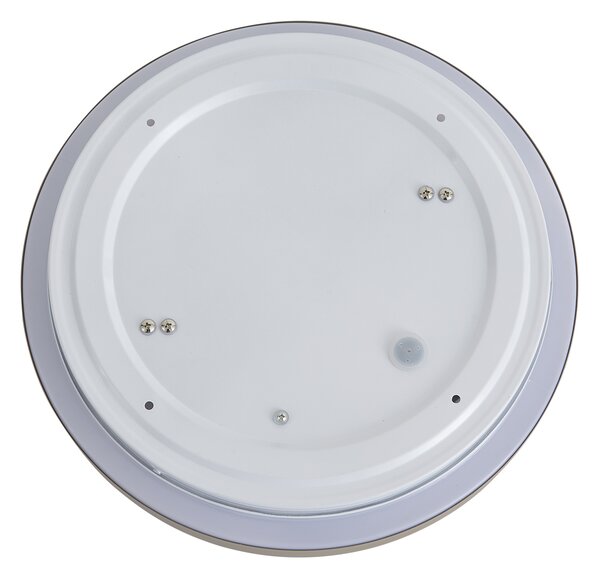 Sodobna stropna svetilka taupe z belo 34 cm z 2 lučema IP44 - Walden