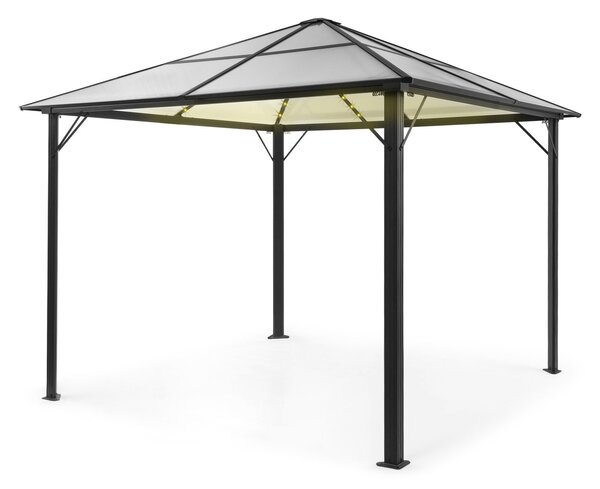 Blumfeldt Pantheon Solid Sky Ambient Solar, paviljon s sivo streho, 3 x 3 m, polikarbonat, aluminij